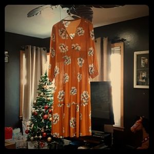 Long sleeve floral dress